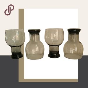 vintage 1970s sundown 'bierglas' beer glasses (set of 4) 🍺🖤💨